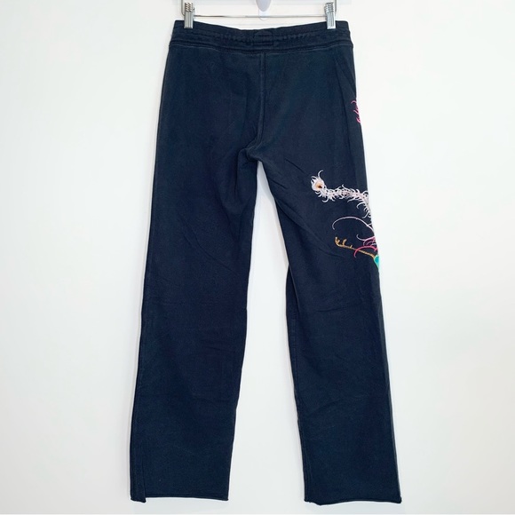 Lucky Brand Embroidered Sweatpants Yoga Pants- Bird, Rooster, Peacock - Picture 3 of 14
